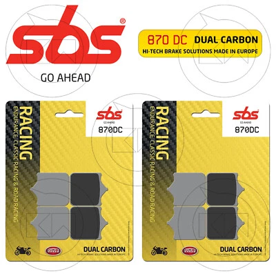 KIT 8 PASTIGLIE FRENO ANTERIORI SBS 870DC DUAL CARBON RACING BMW S 1000 RR 2009 - Immagine 1 di 3