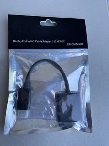 DisplayPort to DVI Cable AdaPter 15CM W/IC DP-DVI005MF Male to Female NEW - Picture 1 of 6