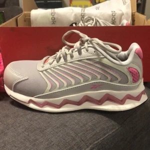 NWT Reebok Zig Elusion Heritage Work Shoes Pink Gray 6W Composite Toe Clearance - Picture 1 of 6