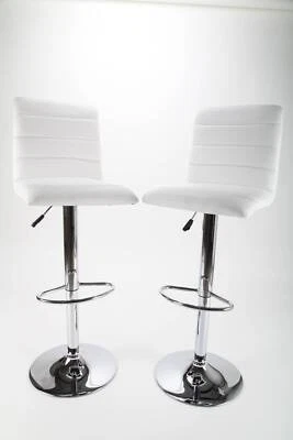 Barhocker Barstuhl Designstuhl Barsessel 2 Stück weiß chrom point-home - Bild 1 von 2