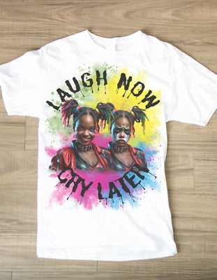 Laugh Now Cry Later Harley Quinn African American Influenced Unisex T-Shirt - Image 1 of 4