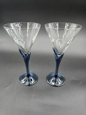 Juego de 2 copas de vino Luigi Bormioli Florian Bleu - tallo de pétalo azul Foto 1 de 4