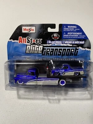 Cartão danificado maisto all stars elite transport 87 Chevy Pickup azul e branco - Imagem 1 de 4