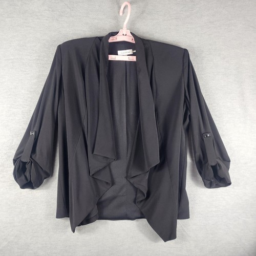 VETEMENTS Giacca Calvin Klein donna cascata aperta davanti L nera blazer destrutturato foderato