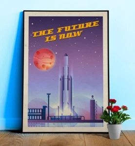 The Future is Now, SpaceX Falcon Heavy — Vintage space poster, retro space art - Picture 1 of 11