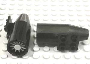 LEGO Pair Black Jet Engine Large 2x2 Thin Top Plate Light Bluish Gray Turbine - Picture 1 of 1