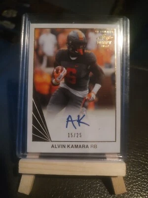 2017 Leaf Ultimate Draft Alvin Kamara(RC,AU) GOLD 15/25 - Image 1 of 2