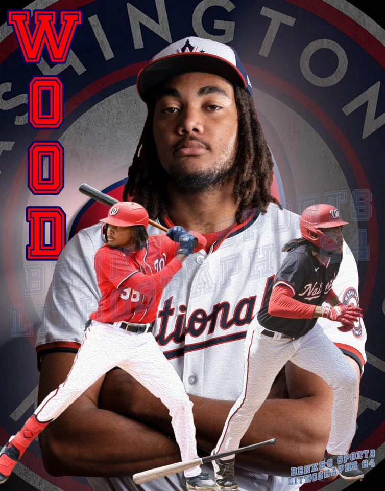 Washington Nationals  Lithograph print of   James Wood 2024 11 x 14 - Image 1 of 1