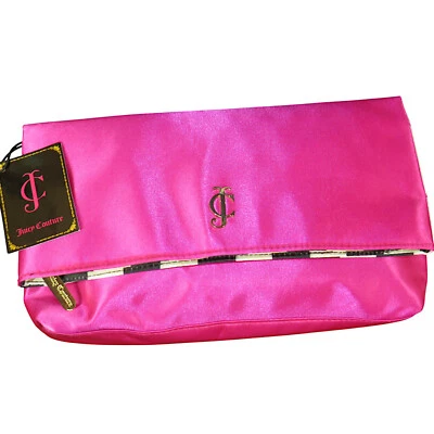 Bolso sin asas Juicy Couture rosa fucsia satinado -LEER LEER DESCRIPCIÓN- Foto 1 de 4