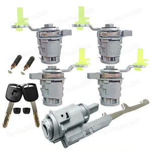 Ignition Cylinder and Door Lock Set For Honda Civic Element CR-V W/ Chipped Keys - Bild 1 von 15
