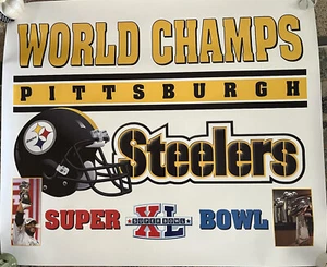 Rare Pittsburgh Steeler Super Bowl XL Color Print w/Bettis (2006) 42"x36" - Picture 1 of 5