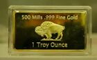 1 Oz -500Mills Gold Buffalo Bullion Bars .999 Fine Gold