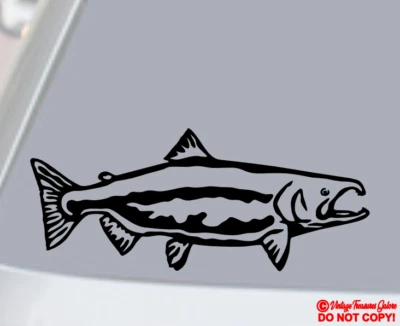 COHO SALMON FISH Vinyl Decal Sticker Car Window Wall Bumper Sport Fly Fishing - Image 1 of 4