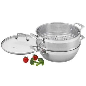 SCANPAN Impact 18/10 S/S 28cm Multi Purpose Pan & Large Steamer! RRP $279.00! - Picture 1 of 5