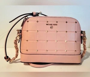 Michael Kors JET SET CHARM Smokey Rose LG Dome Crossbody 💯AUTHENTIC - Picture 1 of 8