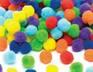 Paquete de pompones artesanales autoadhesivos con respaldo tamaño de 10 mm colores mixtos opciones - Imagen 1 de 6