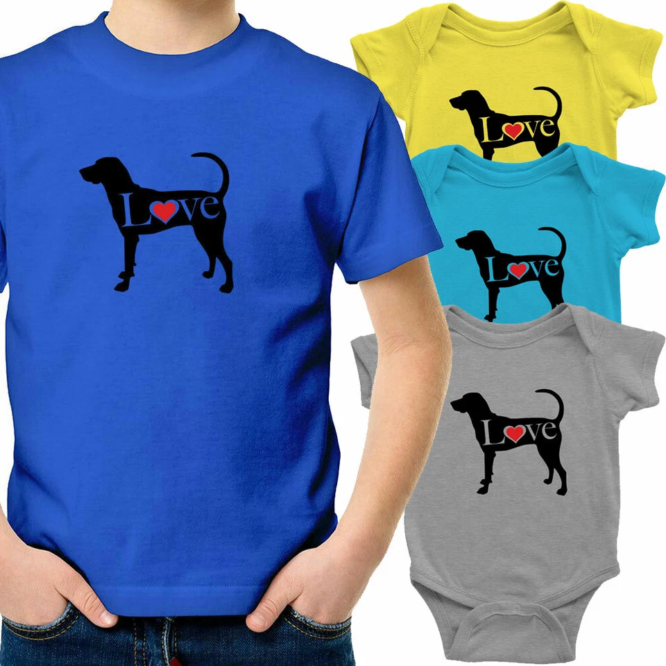 Love Foxhound/Coonhound Niño Pequeño Niños Camiseta Bebé Body Perro Amante Regalo Foto 1 de 4