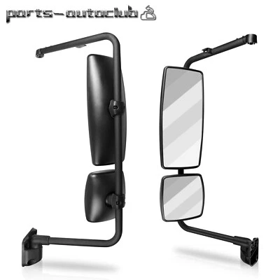 Par de espejos retrovisores negros LH+RH completos para International Durastar 4200 4300 2002-18 Foto 1 de 4