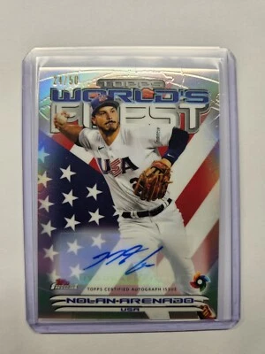 2023 Topps Finest Nolan Arenado Worlds Finest Autograph /50 USA Cardinals  - Image 1 of 4