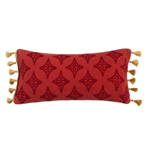 Moreno Red Crewel Tassel Pillow - Levtex Home - Picture 1 of 3