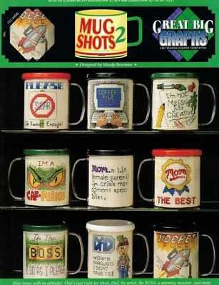 Mug Shots Two Sampler Cross Stitch Patterns Projects Crafts - Image 1 of 3