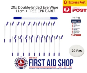 20 X Disposable Eye Probe with Rubber Tips Double Ended Eye Wipe - Picture 1 of 2
