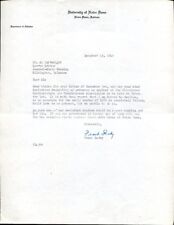Frank Leahy Signed Tls Letter Autographed Notre Dame Beckett Bas C87856
