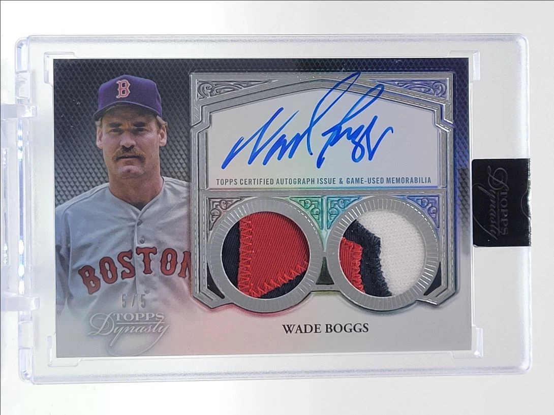WADE BOGGS 2023 TOPPS DYNASTY DUAL PATCH AUTOGRAPH SILVER AUTO 5/5 Q0398