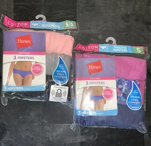6 Pair of Hanes Tagless Hipsters Panties. Cotton Size 5 - Bild 1 von 2