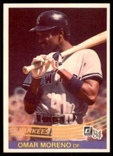 1984 Donruss Omar Moreno Baseball Cards #637