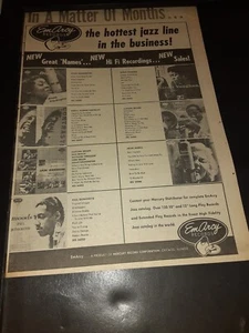 EmArcy Mercury Records Rare Original 1955 Jazz Music Promotion Poster Ad Framed - Picture 1 of 1