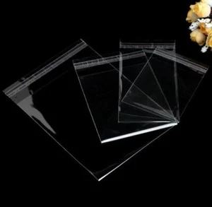 100 pcs Resealable Poly Bags Transparent OPP Bag Plastic Bags Self Adhesive Seal - Picture 1 of 60