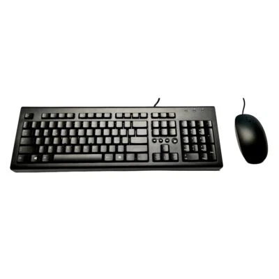 HP Wired Keyboard Mouse set QWERTY Layout Italian Localisation USB Black  - Image 1 of 4