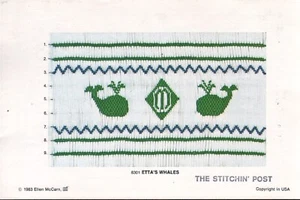 Etta's Whales, Ellen Mc Carn Smocking Plate for The Stitchin' Post 1983 - Picture 1 of 1