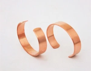 Raw Copper Bracelet Cuff Blanks For Jewelry Making 1/2 inch Pkg Of 2 - Picture 1 of 1