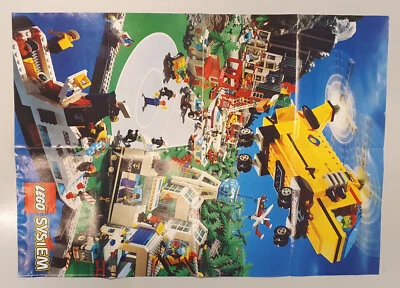 Vintage Lego Game Play Gioco Catalogo Poster System Town Città 59 cm x 42 cm - Immagine 1 di 2