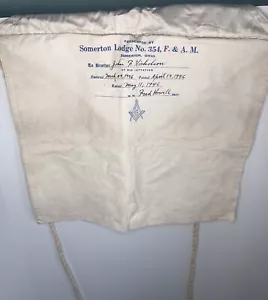 Masonic Freemason Ceremony Apron Somerton Ohio Lodge 1946 Made By C. E. Ward - Picture 1 of 18