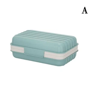 Portable Soap Dish Box Case Holder Lid Shower BathroomTravel Sealed Container US - Picture 1 of 14