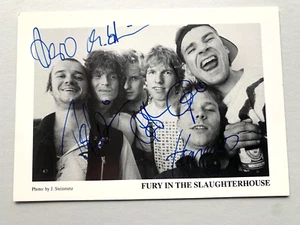 FURY IN THE SLAUGHTERHOUSE komplett original signed Autogrammkarte 10x15 - Bild 1 von 1