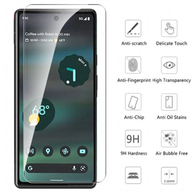 9H Tempered Glass Screen Protector For Google Pixel 5a 4 XL 6a 8 Pro 3A XL 7a 4a - Image 1 of 4
