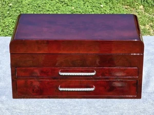 Caja de almacenamiento de joyas Judith Ripka cajón organizador estuche acabado brillante cereza - Imagen 1 de 16