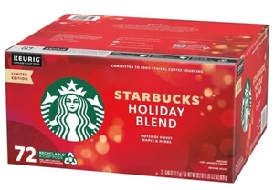 Starbucks Holiday Blend Coffee K Cups Medium Roast 72 Count Exp 06/2026 - Picture 1 of 1