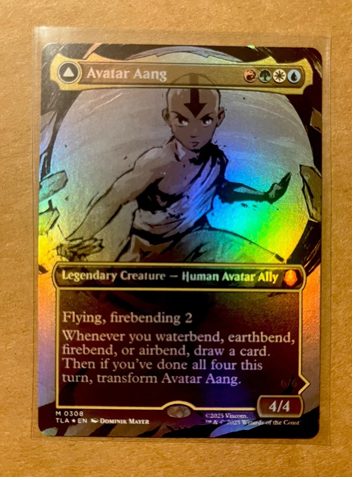 Avatar Aang (Borderless) foil Avatar: The Last Airbender Foil: Pack Fresh!  - Image 1 of 1