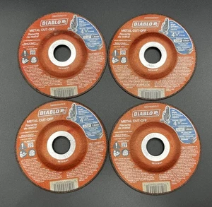 4-Pack Diablo 4-1/2" x 1/16" x 7/8" Metal Cut-Off Disc Type 27 Depressed Ctr - Picture 1 of 3