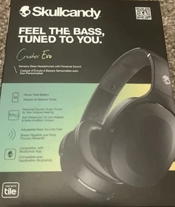 Skullcandy CRUSHER EVO Bezprzewodowy nauszny zestaw słuchawkowy TRUE BLACK NOWY ZAPIECZĘTOWANY - Zdjęcie 1 z 4