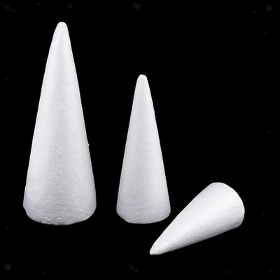 3Pcs 15/20/25cm Solid Christmas Tree Styrofoam Foam - Image 1 of 4