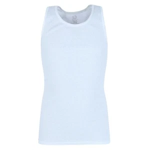 Fruit of the Loom Boy's Ribbed White Tank Top A Shirts (5 Pack) - Picture 1 of 8