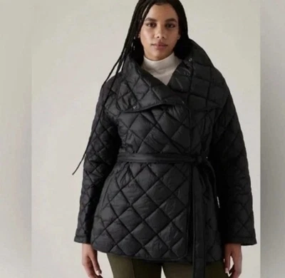 Athleta Women’s Black Whisperless Wrap Coat – Size 2X (NWOT) - Image 1 of 4