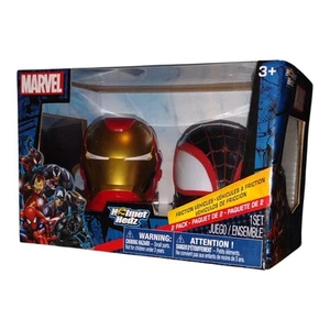 Marvel Helmet Hedz Friction Vehicles Iron Man & Spider-Man (Miles Morales) NIB - Picture 1 of 6