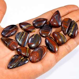 15 Pcs 400 Cts Natural Iron Tiger Eye Cabochon Gemstone Lot 30x17 20x14mm #3179 - Picture 1 of 4